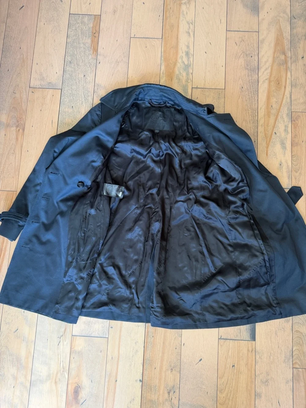 EXCELLENT Burberry Prorsum navy Logo-Lined trench coat jacket size 46 - Picture 5 of 8